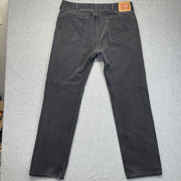 Levi’s 505 Men’s Jeans Black 38x34 Straight Leg Regular Fit Denim Pants - Picture 6 of 14